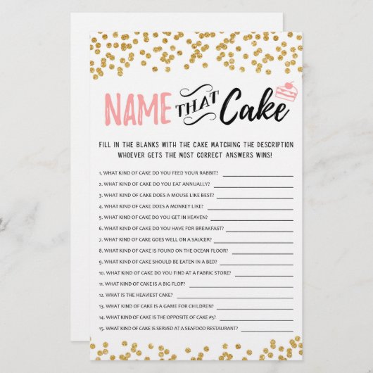 答えのあるケーキゲームの名前 (正面/裏面)