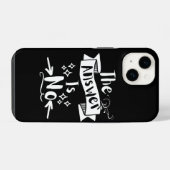 答えはノー 面白い引用 白文字   iPhoneケース (裏面横)