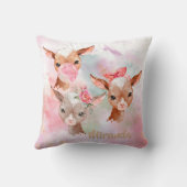 答えはヤギ – かわいい水色キッドヤギ クッション (裏面)