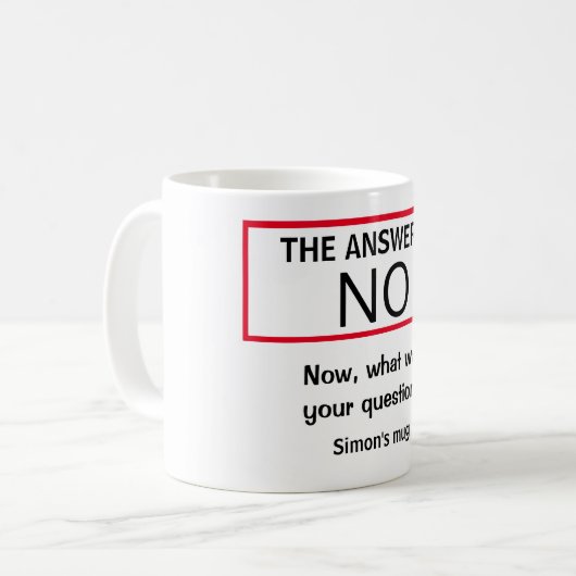 答えはユーモアおもしろいおもしろいだパーソナライズされた コーヒーマグカップ (正面左)