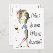 答えはワインだ質問は何だ? ポストカード (正面/裏面)