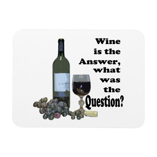 答えはワインだ質問は何だ？マグネット マグネット (横)