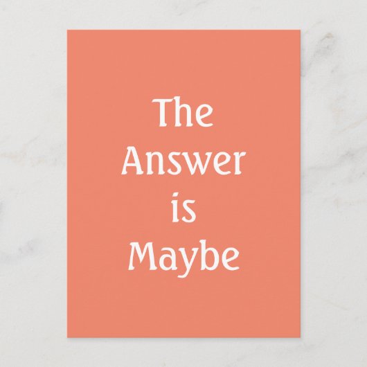 答えは多分アンバーのタイポグラフィ葉書 ポストカード (正面)