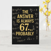 答えは常に67でしょう 数学の先生 数学 カード (黄色い花)