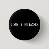 答えはLINUX 缶バッジ (正面)