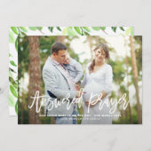 答えられた祈りの言葉レタリング妊娠の発表 案内状 (正面/裏面)