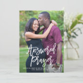 答えられた祈りの言葉レタリング妊娠発表I 案内状 (スタンド正面)