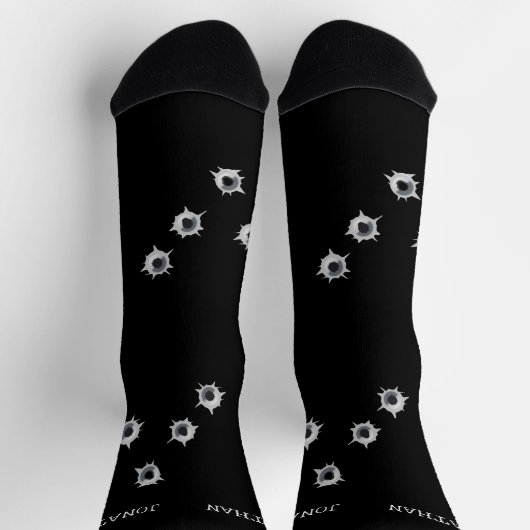 箇条書きパーソナライズされたホールショーター射撃、 発砲 ソックス (上部)