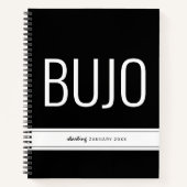 箇条書き仕訳カスタムのモダン開始日BUJO ノートブック (正面)
