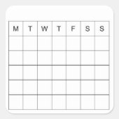 箇条書き仕訳帳とプランナーミニカレンダーシール スクエアシール (正面)