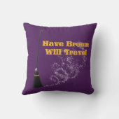 箒おもしろいでハロウィーン枕を旅行する クッション (裏面)