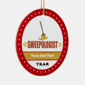 箒おもしろい掃き セラミックオーナメント (右)