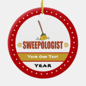 箒おもしろい掃き セラミックオーナメント (裏面)