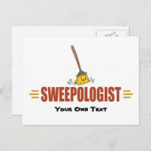 箒おもしろい掃引 ポストカード (正面/裏面)