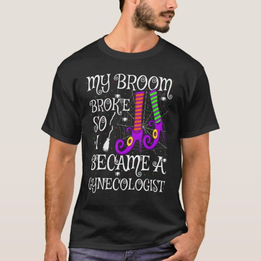 箒が壊れたので婦人科医になりました ハロウィン Tシャツ (正面)