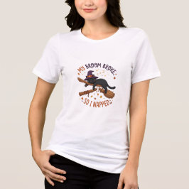箒が壊れたので猫は寝た ブラックキャットウィッチ トライブレンドTシャツ