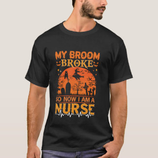 箒が壊れたので看護師になりました ハロウィン 看護師 Tシャツ