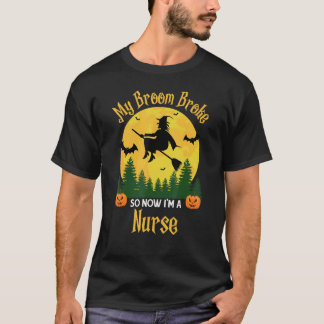 箒が壊れたので看護師になりました - 冗談めいた魔女 H Tシャツ