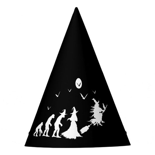 箒に乗った魔女の進化 パーティーハット (正面)