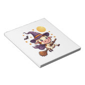 箒に乗った魔女牛 ノートパッド (アングル)