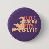 箒もしが当たって飛ぶ 缶バッジ (正面)