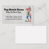 箒を持つ女性 名刺 (正面/裏面)