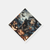 箒を持つ | 魔女をテーマにしたハローウィンパーティ スタンダードカクテルナプキン (角)