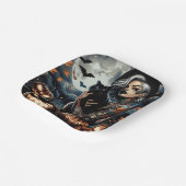 箒を持つ | 魔女をテーマにしたハローウィンパーティ ペーパープレート (傾斜あり)