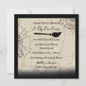 箒を持つ | 魔女をテーマにしたハローウィンパーティ 招待状 (裏面)