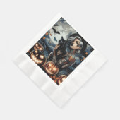 箒を持つ | 魔女をテーマにしたハローウィンパーティ 縁ありランチョンナプキン (角)