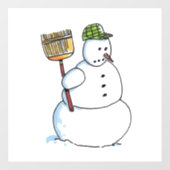 箒雪だるま窓の貼り ウィンドウサイン (シート)