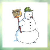 箒雪だるま窓の貼り ウィンドウサイン (シート3)