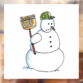 箒雪だるま窓の貼り ウィンドウサイン (シート2)