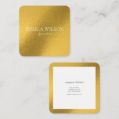 箔エレガント金ゴールド名モダン名刺 スクエア名刺 (正面/裏面)