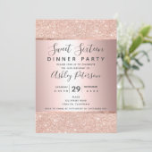 箔バラ金ゴールドグリッタータイポグラフィSweet sixteen 招待状 (スタンド正面)