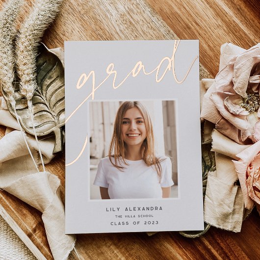 箔下敷き |写真卒業のお知らせ 箔招待状