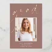 箔下敷き |写真卒業のお知らせ 箔招待状 (正面)