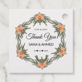 箔仕上げのウェディングギフトタグ - 愛と光 (オーダーメイド) フェイバータグ