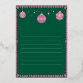 箔仕上げのホリデーカード - オーダーメイドのお祭りグリーティング 箔シーズンカード (裏面)