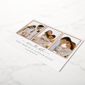 箔仕上げ Save The Date フォトフレーム アナウンスメント カード (回転した状態)