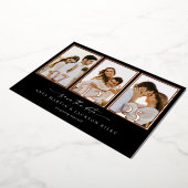 箔仕上げ Save The Date フォトフレーム アナウンスメント カード (回転した状態)