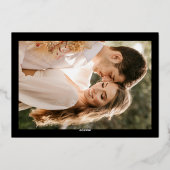 箔仕上げ Save The Date フォトフレーム アナウンスメント カード (裏面)