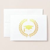 箔付きキャップ及び離れ卒業カード 箔カード (封筒付き正面)