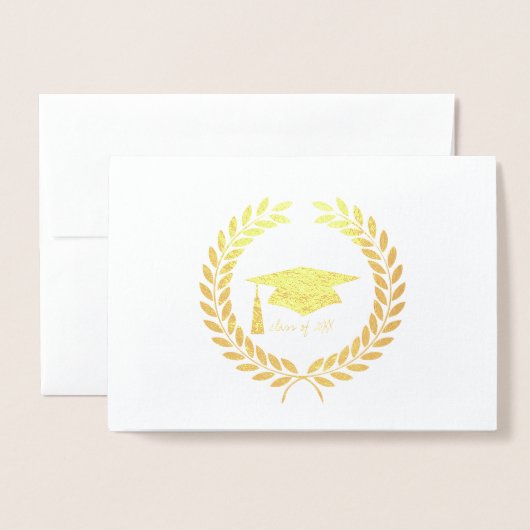 箔付きキャップ及び離れ卒業カード 箔カード (封筒付き正面)