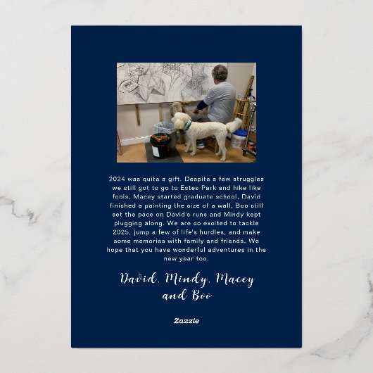 箔写真のホリデーカード 箔シーズンカード (裏面)