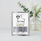 箔加工されたゴールド・シルバー・ブラス おしゃれな結婚式 招待状 (スタンド正面)