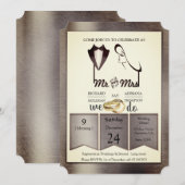 箔加工ゴールドシルバーブラスのトレンディーな結婚式 招待状 (正面/裏面)