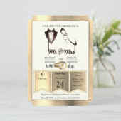 箔加工 ゴールド シルバー ブラス おしゃれなウェディング 招待状 (スタンド正面)