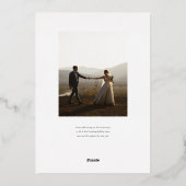 箔押しで豪華な新年のスクリプトのホリデーカード フルフォト 箔シーズンカード (裏面)