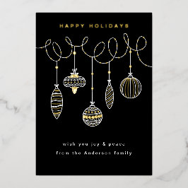 箔押しのクリスマスオーナメント 箔シーズンカード